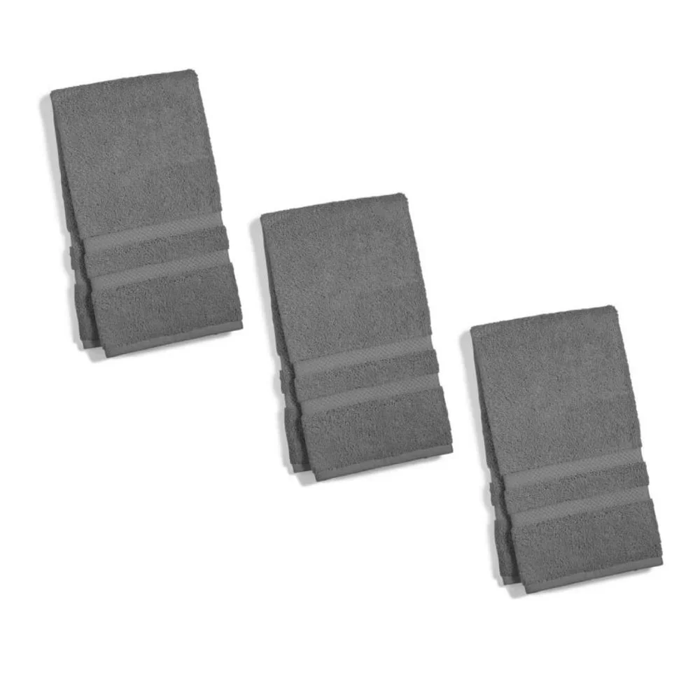 3 new SMOKE-color Charter Club Elite 100% Hygro Cotton 16